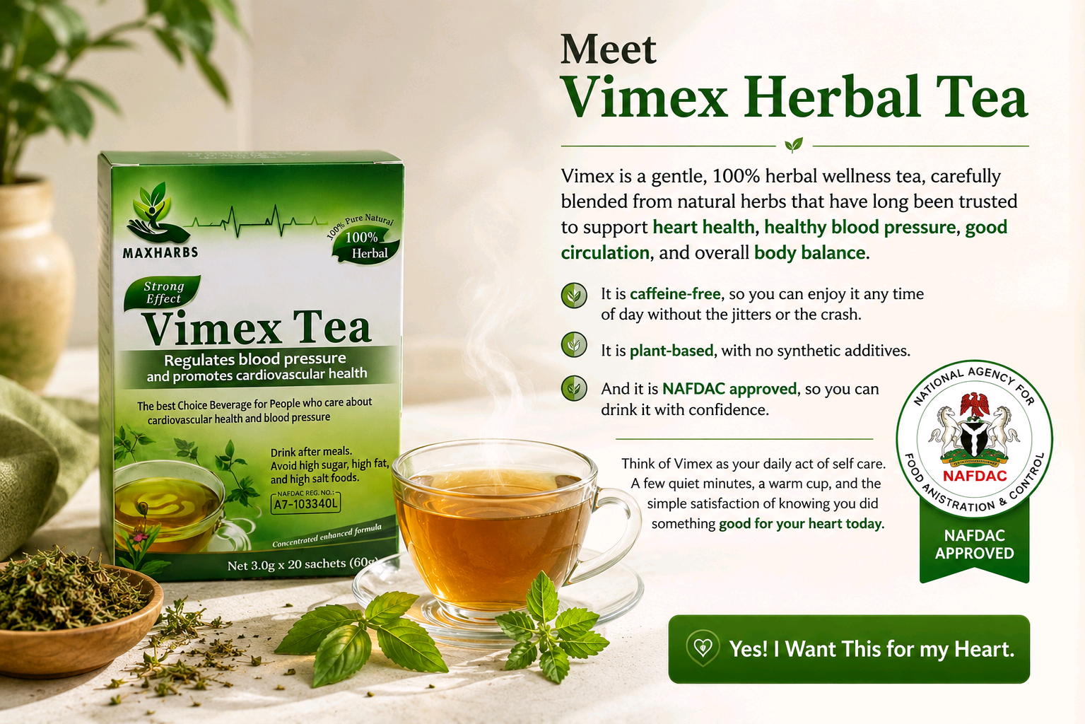 Meet Vimex Herbal Tea — NAFDAC Approved product