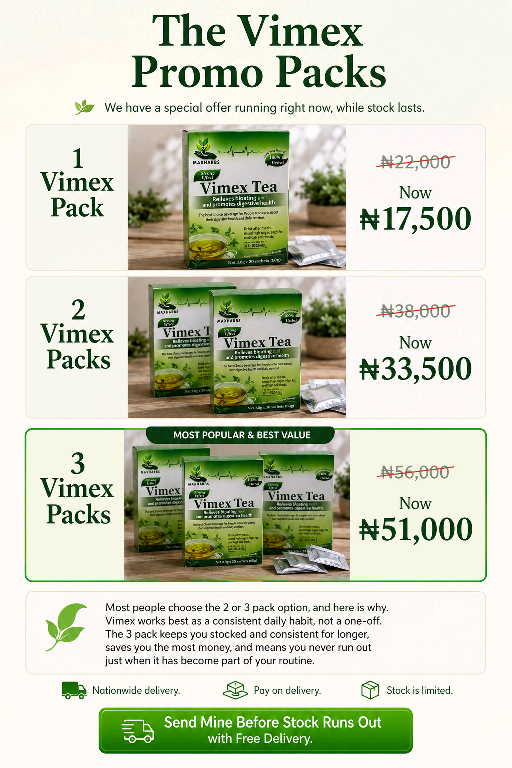 Vimex Herbal Tea promo packs — 1, 2, and 3 pack pricing
