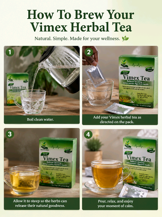 How to brew Vimex Herbal Tea — 4 simple steps